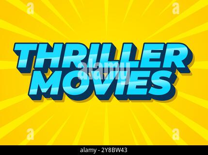 Thriller-Filme. Texteffekt-Design in modernen Farben und 3D-Stil Stock Vektor