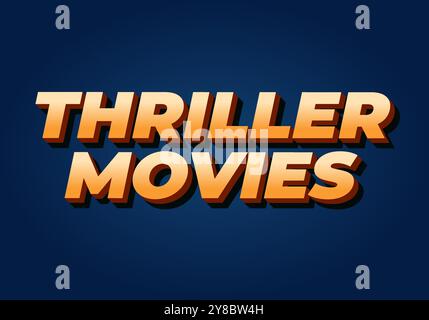 Thriller-Filme. Texteffekt-Design in modernen Farben und 3D-Stil Stock Vektor