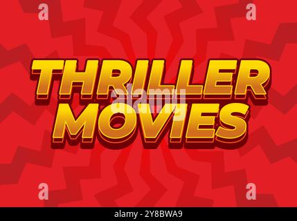 Thriller-Filme. Texteffekt-Design in modernen Farben und 3D-Stil Stock Vektor