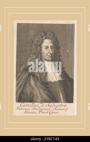 Porträt von Camillo Silvestri, Druck, Druckerei: Martin Bernigeroth, Leipzig, 1722, Papier, Gravur, Höhe, 163 mm x Breite, 88 mm Stockfoto