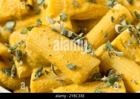 Hausgemachte Herbstbutternut-Kürbis-Pasta mit Salbei und Pfeffer Stockfoto