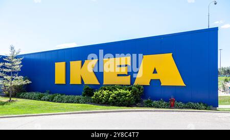 Schild von Ikea in North York, Toronto. Stockfoto