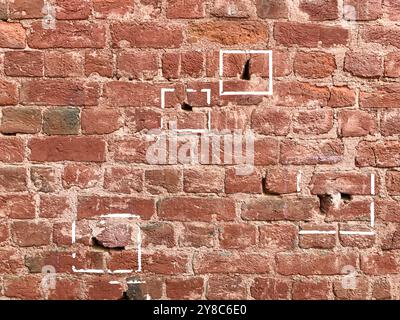 Schusslöcher in einer Mauer Jallianwala Bagh, Garten in der nordindischen Stadt Amritsar, Ort des Massakers von Brigadegeneral Reginald E.H. Dyer. Stockfoto