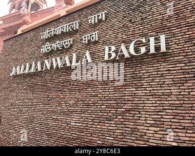 Jallianwala Bagh, Garten in der nördlichen indischen Stadt Amritsar, Ort des Massakers von Brigadegeneral Reginald E.H. Dyer. Stockfoto