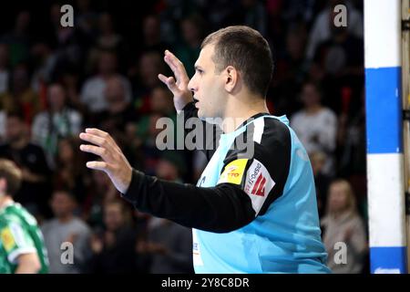 Berlin, Deutschland. Oktober 2024. 02.10.2024, Max-Schmeling-Halle, Berlin, DEU, DHB, Pokal, Fuechse Berlin gegen FRISCH AUF! Goeppingen, im Bild Dejan Milosavljev (Fuechse Berlin #96) Foto: Jürgen Engler/nordphoto GmbH/dpa/Alamy Live News Stockfoto