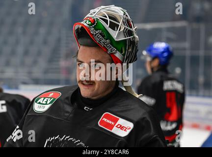 Strauss Mann (Torwart, Augsburger Panther, #38). GER, Augsburger Panther gegen Iserlohn Roosters, Eishockey, DEL, 5. Spieltag, Saison 2024/2025, 02.10.2024. Foto: Eibner-Pressefoto/Heiko Feiner Stockfoto