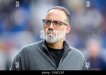 Sinsheim, Deutschland. Oktober 2024. Pellegrino Matarazzo (Rino, Trainer, Cheftrainer, Hoffenheim), Einzelbild, Einzelfoto, Aktion, Aktion, nachdenklich, besorgt, Pessimistisch, 03.10.2024, Sinsheim (Deutschland), Fussball, UEFA Europa League, GRUPPENPHASE, TSG 1899 HOFFENHEIM - DYNAMO KIEW, VORSCHRIFTEN VERBIETEN DIE VERWENDUNG VON FOTOGRAFIEN ALS BILDSEQUENZEN UND/ODER QUASI-VIDEO. Quelle: dpa/Alamy Live News Stockfoto