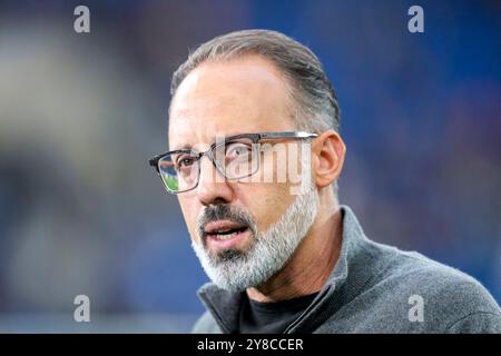 Sinsheim, Deutschland. Oktober 2024. Pellegrino Matarazzo (Rino, Trainer, Cheftrainer, Hoffenheim), Einzelbild, Einzelfoto, Aktion, Aktion, Porträt, Porträt, 03.10.2024, Sinsheim (Deutschland), Fussball, UEFA Europa League, Gruppenphase, TSG 1899 HOFFENHEIM - DYNAMO KIEW, VORSCHRIFTEN VERBIETEN DIE VERWENDUNG VON FOTOGRAFIEN ALS BILDSEQUENZEN UND/ODER QUASI-VIDEO. Quelle: dpa/Alamy Live News Stockfoto