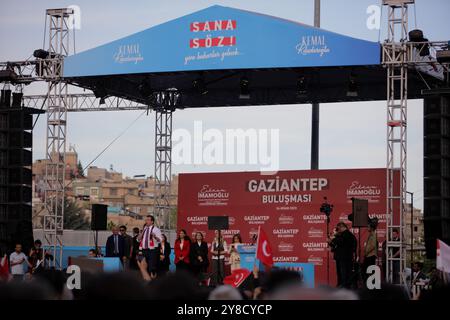 Die CHP-Partei veranstaltet Wahlkampfkundgebung in Gaziantep, Turkiye Stockfoto