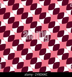 Nahtloses Muster mit geometrischen Motiven in 3 Farben Stockfoto