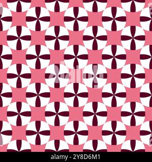 Nahtloses Muster mit geometrischen Motiven in 3 Farben Stockfoto