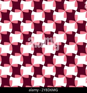 Nahtloses Muster mit geometrischen Motiven in 3 Farben Stockfoto