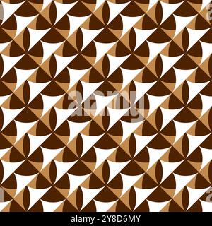 Nahtloses Muster mit geometrischen Motiven in 3 Farben Stockfoto
