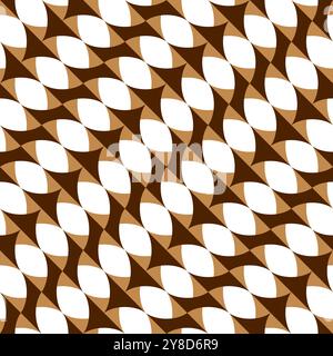 Nahtloses Muster mit geometrischen Motiven in 3 Farben Stockfoto