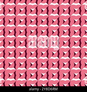 Nahtloses Muster mit geometrischen Motiven in 3 Farben Stockfoto