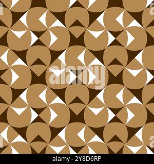 Nahtloses Muster mit geometrischen Motiven in 3 Farben Stockfoto