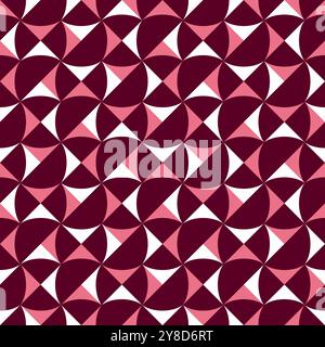 Nahtloses Muster mit geometrischen Motiven in 3 Farben Stockfoto