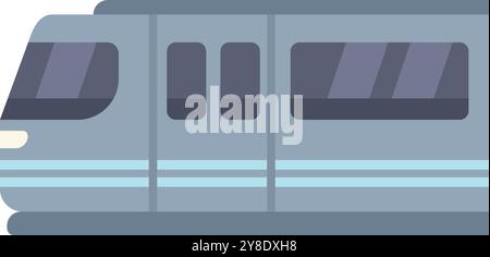 Diese Vektor-Illustration zeigt einen modernen Hochgeschwindigkeits-Straßenbahnzug in einem flachen Design, perfekt für Transportprojekte Stock Vektor