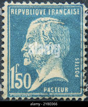 Louis Pasteur (1822, 1895) französischer Chemiker und Biologe. Porträt auf französischer Briefmarke Stockfoto