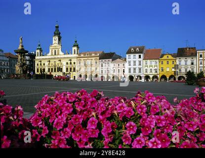 Hauptplatz in Ceske Budejovice, Tschechische Republik, Europa Stockfoto