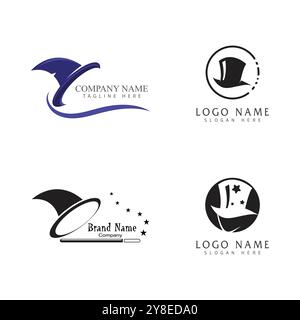 Zauberstab Magic Hut Logo Vorlage Vektor Symbol Design Stock Vektor