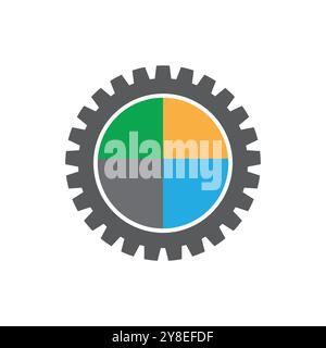 Gear Logo Vektorvorlage Symbol Design Stock Vektor