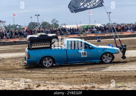 Deniliquin, NSW, Australien 4. Oktober 2024; Ute Drivers Competition Barrell Racing bei den Deni Ute Muster P.j.Hickox/Alamy Live News Stockfoto