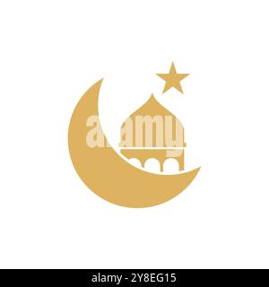 Moschee islamisches Logo Icon ramadhan kareem Vektorvorlage Stock Vektor
