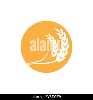 Landwirtschaft Weizen Logo Vektor Vorlage und Symbol Stock Vektor
