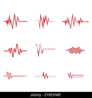 Logo-Vektorvorlage für Pulslinienilustration Stock Vektor