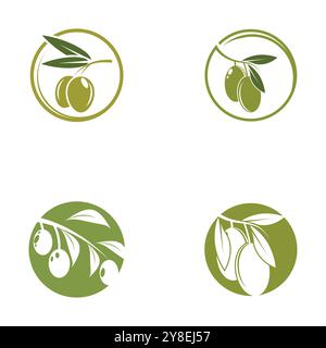Olivenöl Symbol Vektor illustration Design Template Stock Vektor