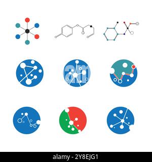 Molekül Symbol logo template Vector Illustration Design Stock Vektor