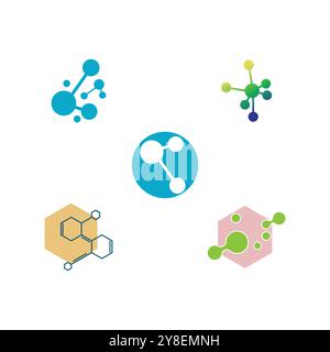 Vorlage für Vektorsymbole für Molekül-Logo Stock Vektor