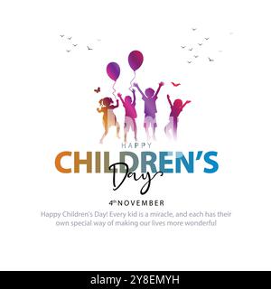 Happy Children's Day wird in Indien am November-14 Jawaharlal Nehru Geburtstag gefeiert.erste Premierminister von Indien. vektor-Illustration Stock Vektor