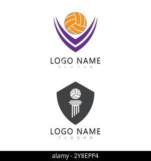 Volley Ball Logo Vektor und Symbol Design Vorlage Stock Vektor