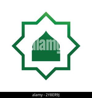 Ramadhan kareem Plakatbanner islamische Tapete Mousque Logo Icon flache Design Vektor Stock Vektor
