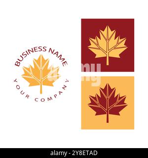 Ahornblatt-Logo Vorlagenvektor-Symbol Illustration Design Stock Vektor