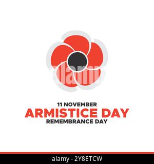 Waffenstillstandstag, Gedenktag, 11. November, Grußkarte, Vektorgrafik Gedenktag oder Waffenstillstandstag. Stock Vektor