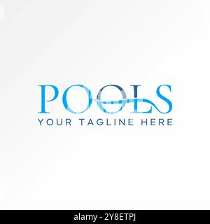 Logo Design Grafik Konzept kreativ Premium Vektor Stock Bild Grafik Text Wort erste Pools Schriftart Schwimmen Wasser beziehen sich auf Schwimmen Monogramm Typografie Stock Vektor