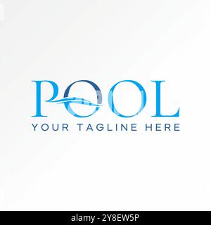 Logo Design Grafik Konzept kreative Premium Vektor Stock Bild Grafik Anfangstext Wort Pool Schriftart Schwimmen Wasser bezogen auf Schwimmen Monogramm Typographie Stock Vektor