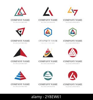Futuristisches Triangle Chain-Logo-Design Stock Vektor