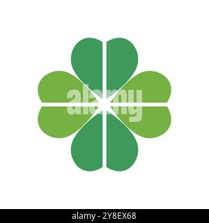 Clover Leaf Logo Illustration Vektor flache Design Stock Vektor