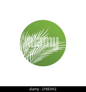 Symbol und Design der Vektorvorlage des Blattpalme-Logos Stock Vektor