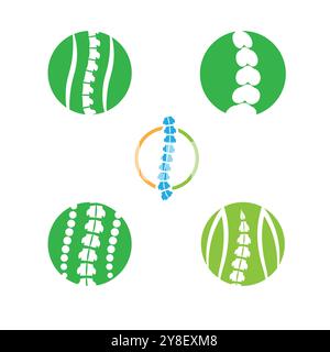 Wirbelsäule Diagnose Symbol logo template Vector Illustration Design Stock Vektor