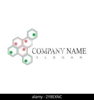 Vorlage für Vektorsymbole für Molekül-Logo Stock Vektor