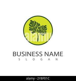 Monstera Logo Vektor Vorlage Symbol Design Stock Vektor