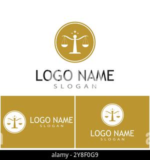 Justiz Gesetz Logo Template vector illsutration Design Stock Vektor