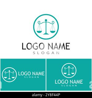 Justiz Gesetz Logo Template vector illsutration Design Stock Vektor