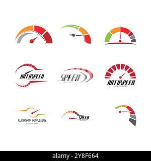 Geschwindigkeit Auto Logo Template Vector Illustration Icon Design Stock Vektor