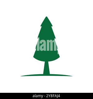 Pinienbaum Illustration Vektor flache Design-Vorlage Stock Vektor